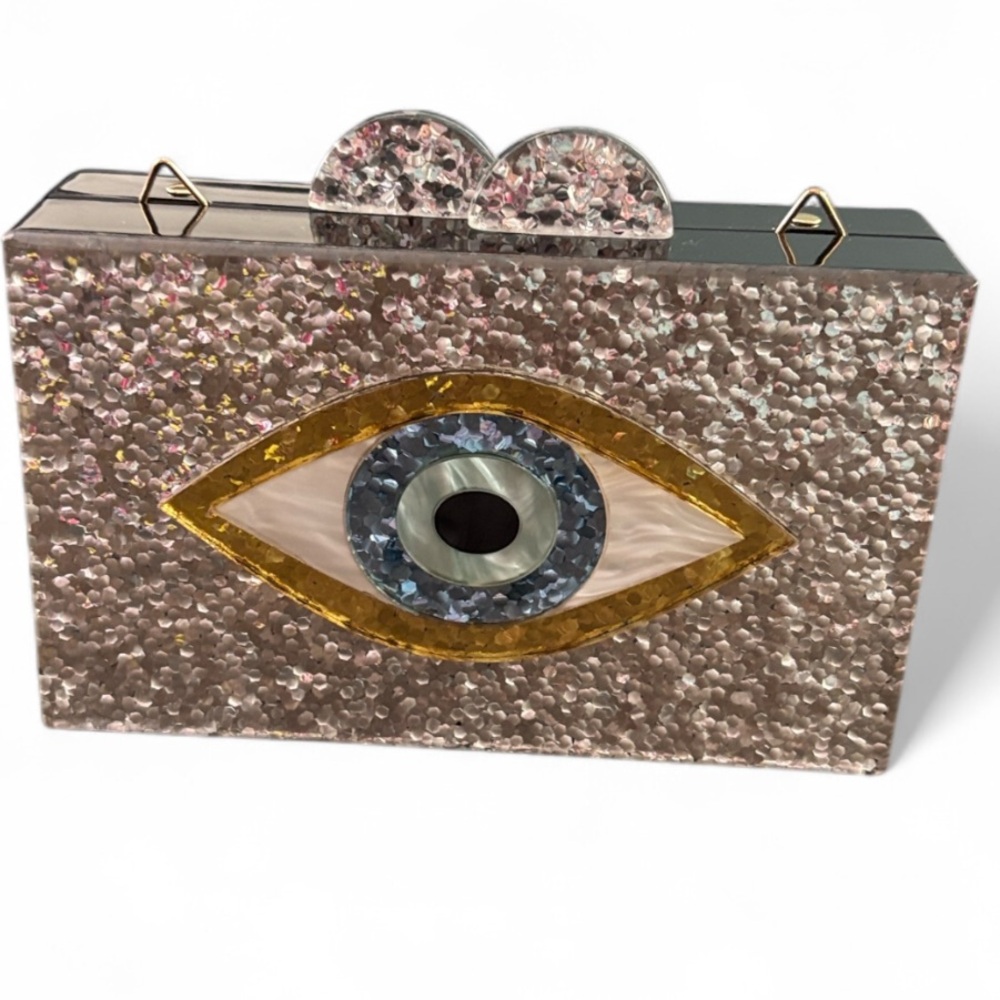 EVIL EYE Lucite Acrylic Box Crossbody/Clutch Bag New